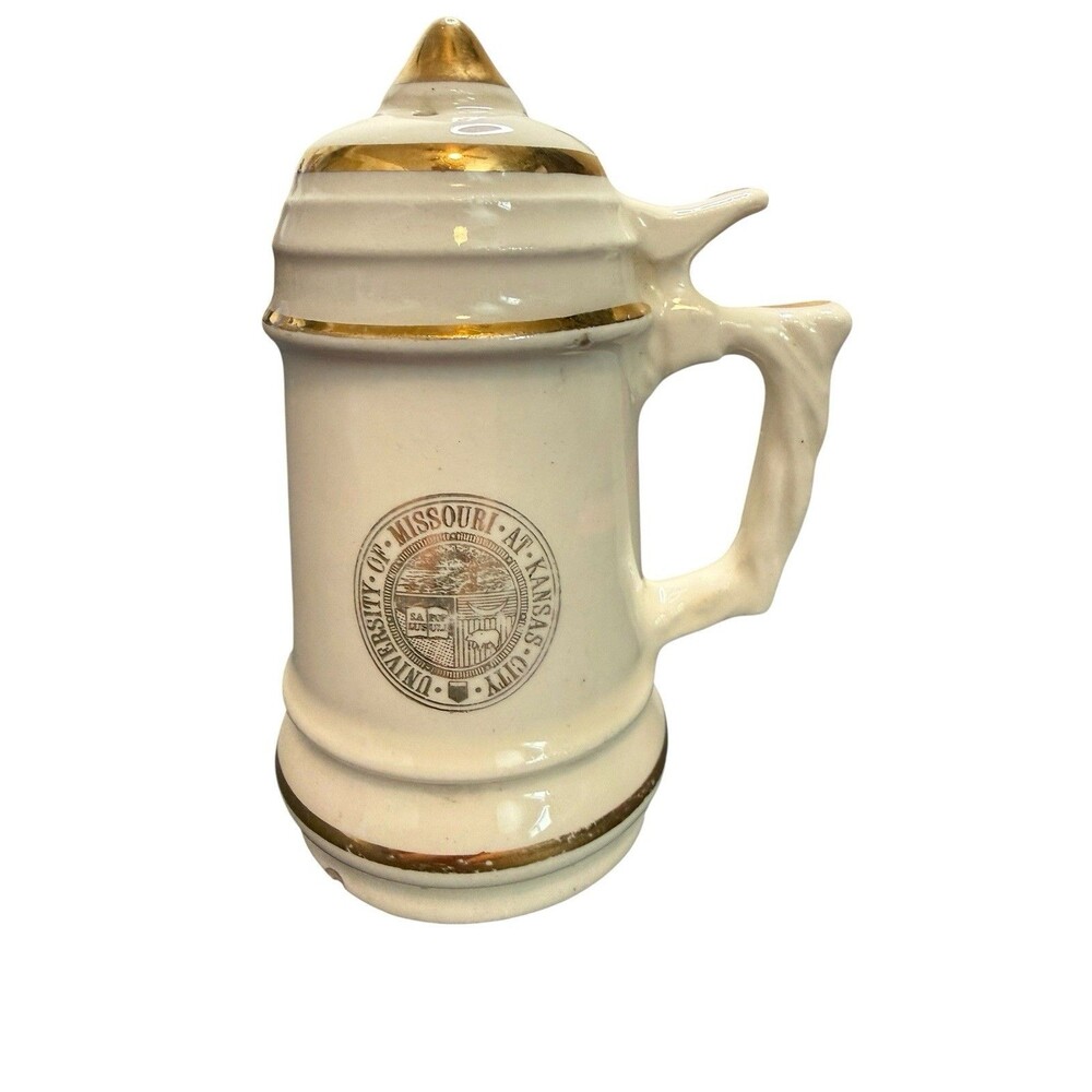 Vintage University of Missouri at Kansas City White Gold Trim Salt Shaker
